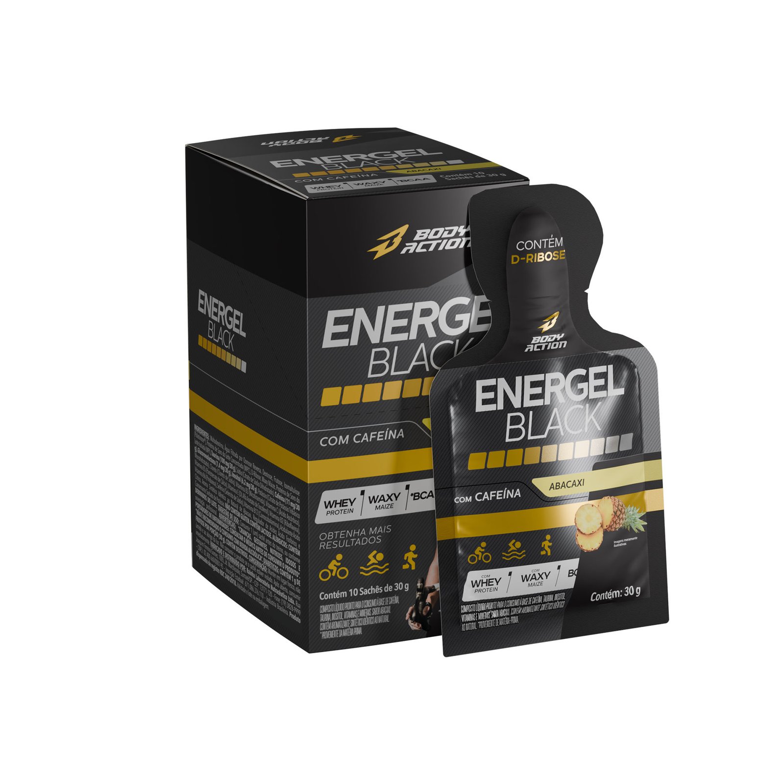 Energel Black  10 Sachês de 30g- Bodyaction