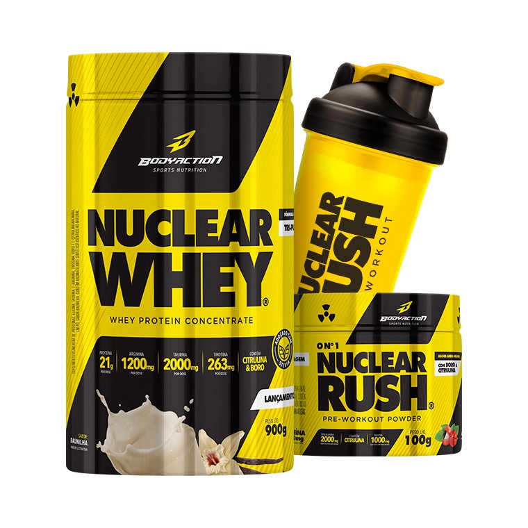 Nuclear Whey + Nuclear Rush + Coqueteleira